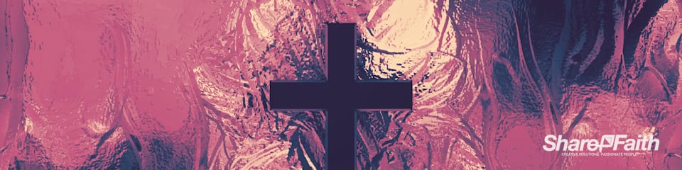 Metallic Cross Colorful Texture Triple Wide Worship Video
