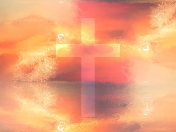 Sunrise Cross Colorful Texture Worship Background