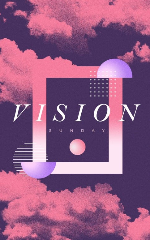 Vision Sunday Purple Church Bifold Bulletin