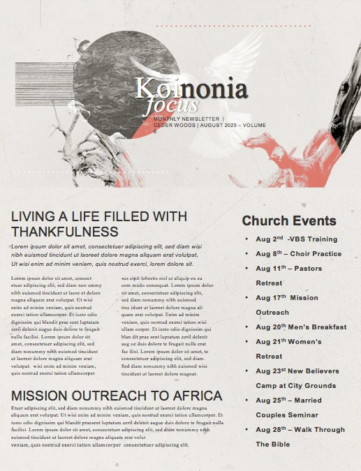 Kingdom Come Church Newsletter