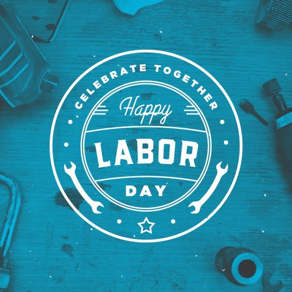 Blue Labor Day Social Media Graphic