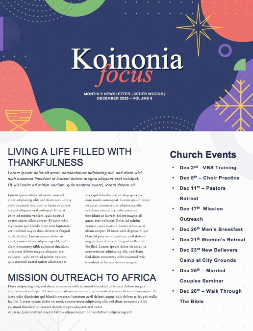 Christmas Eve Online Church Newsletter