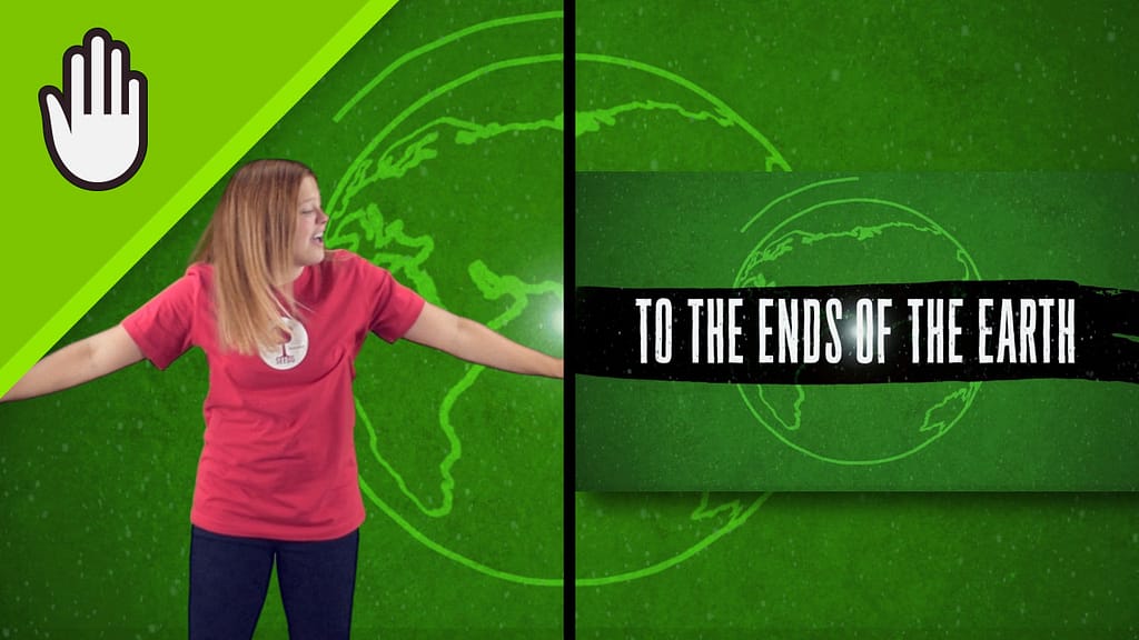 To The Ends Of The Earth Worship Video for Kids Hand Motions Split Screen