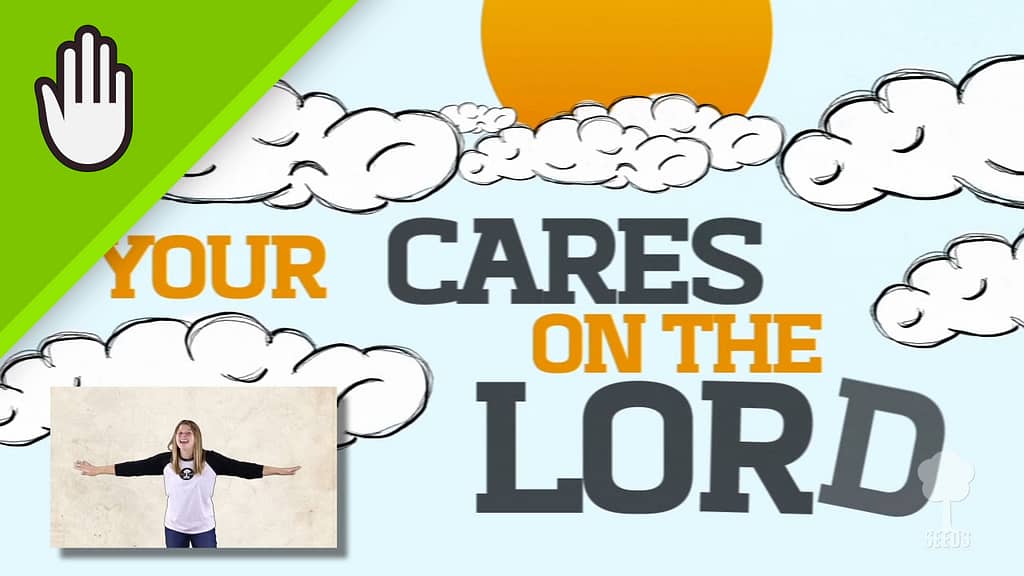 Cast Your Cares Kids Worship Video for Kids Hand Motions