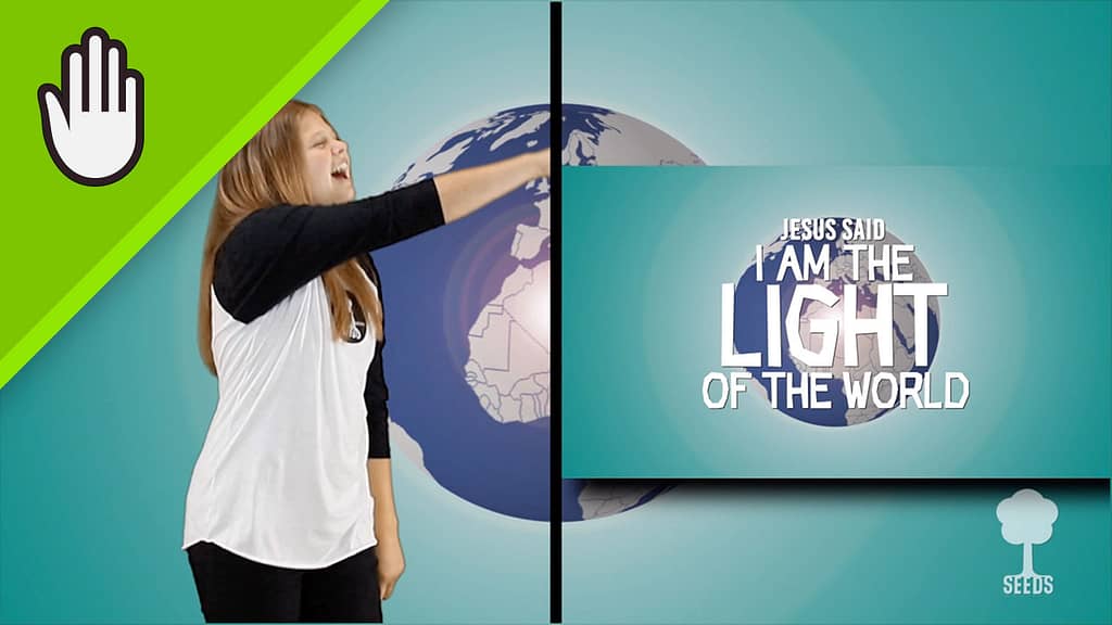 The Light Of The World Kids Worship Video for Kids Hand Motions Split Screen