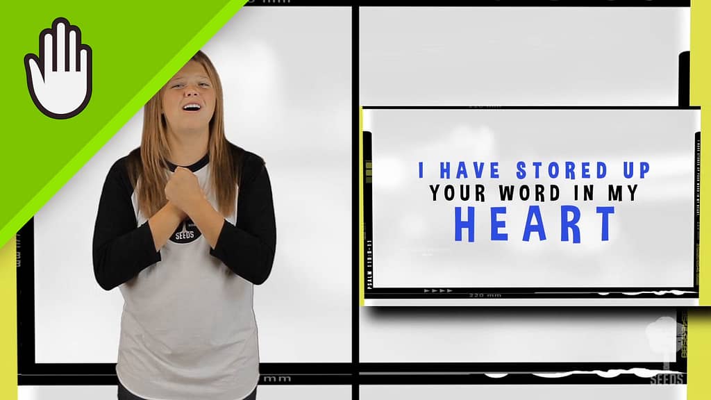 Your Word In My Heart Kids Worship Video for Kids Hand Motions Split Screen