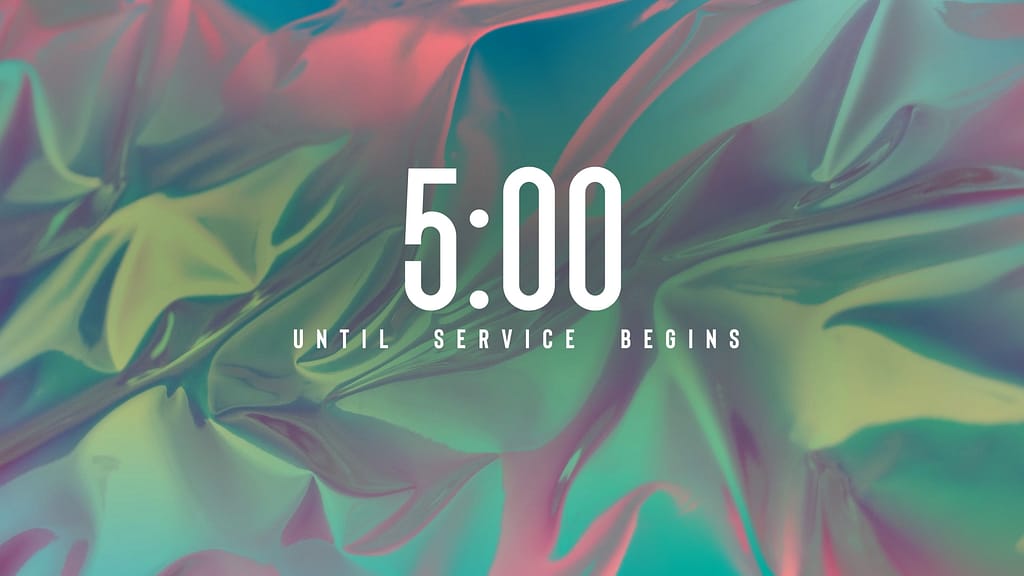 5min Countdown Chroma Wave Church Motion Graphics