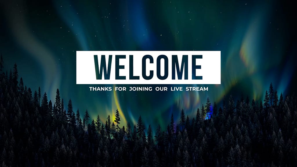 Live Stream Welcome: Aurora Glow Motion Worship Video Loop