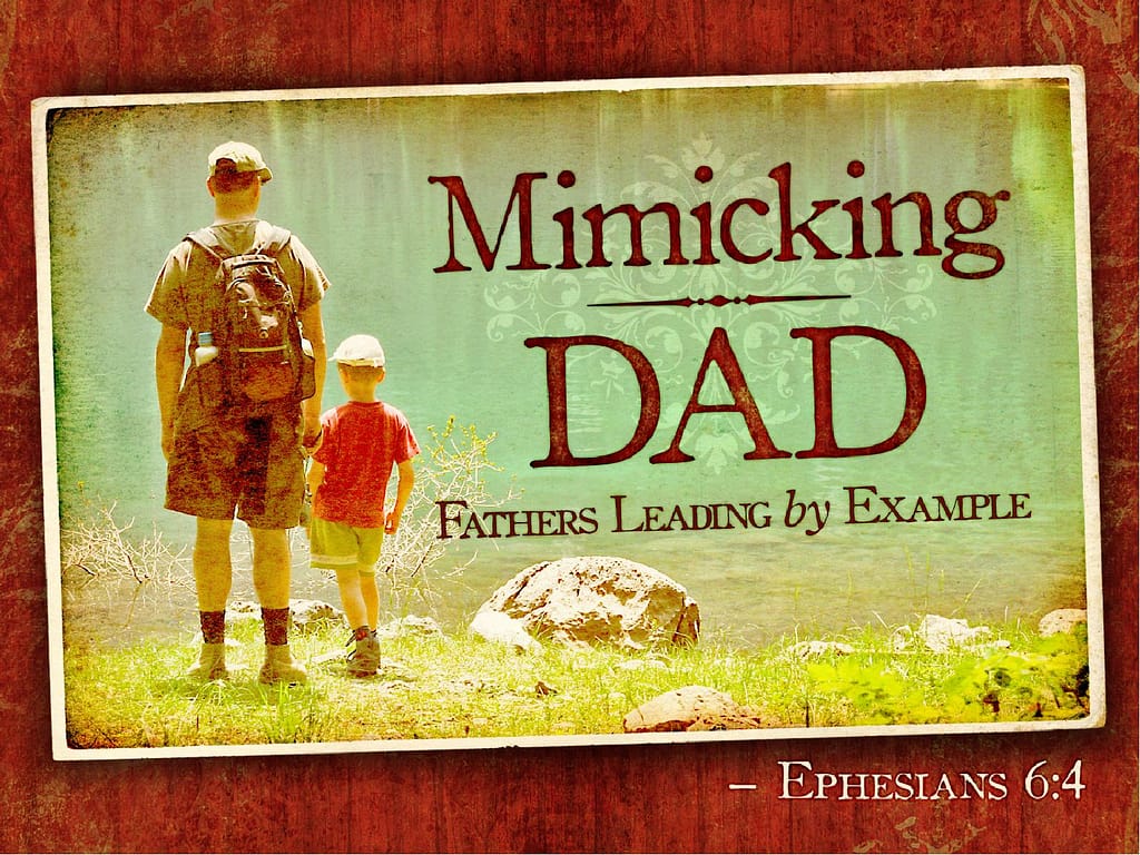 Mimicking Dad Father's Day PowerPoint Template