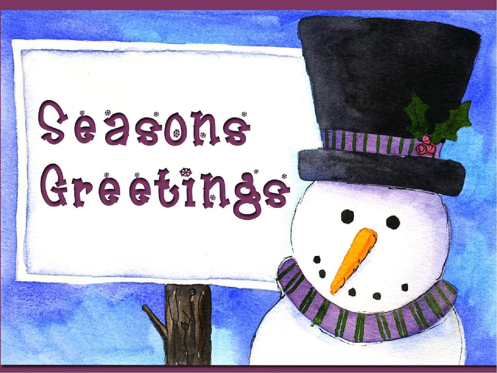 Snowman Seasons Greetings PowerPoint