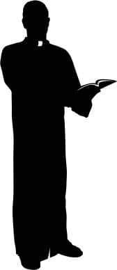 Catholic Priest Silhouette with Bible