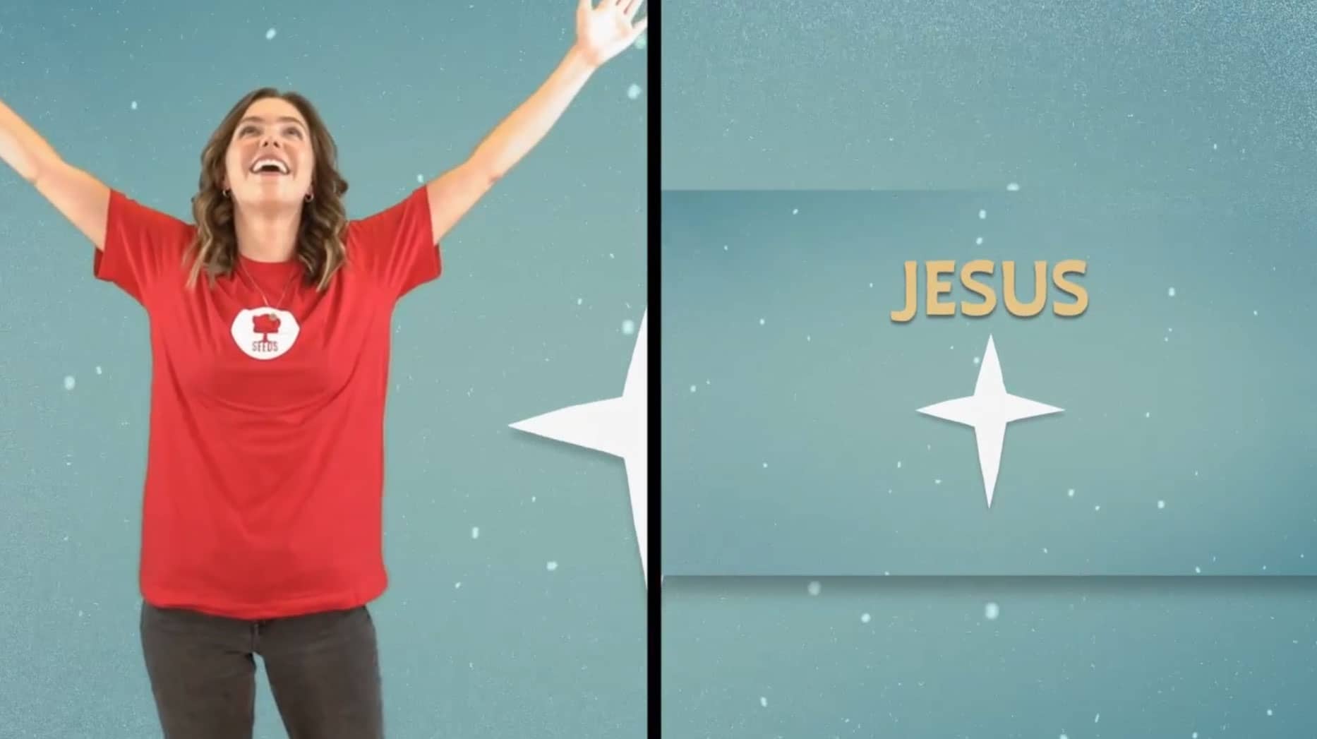 Jesus Split Screen with Hand Motions Christmas Worship Video For Kids