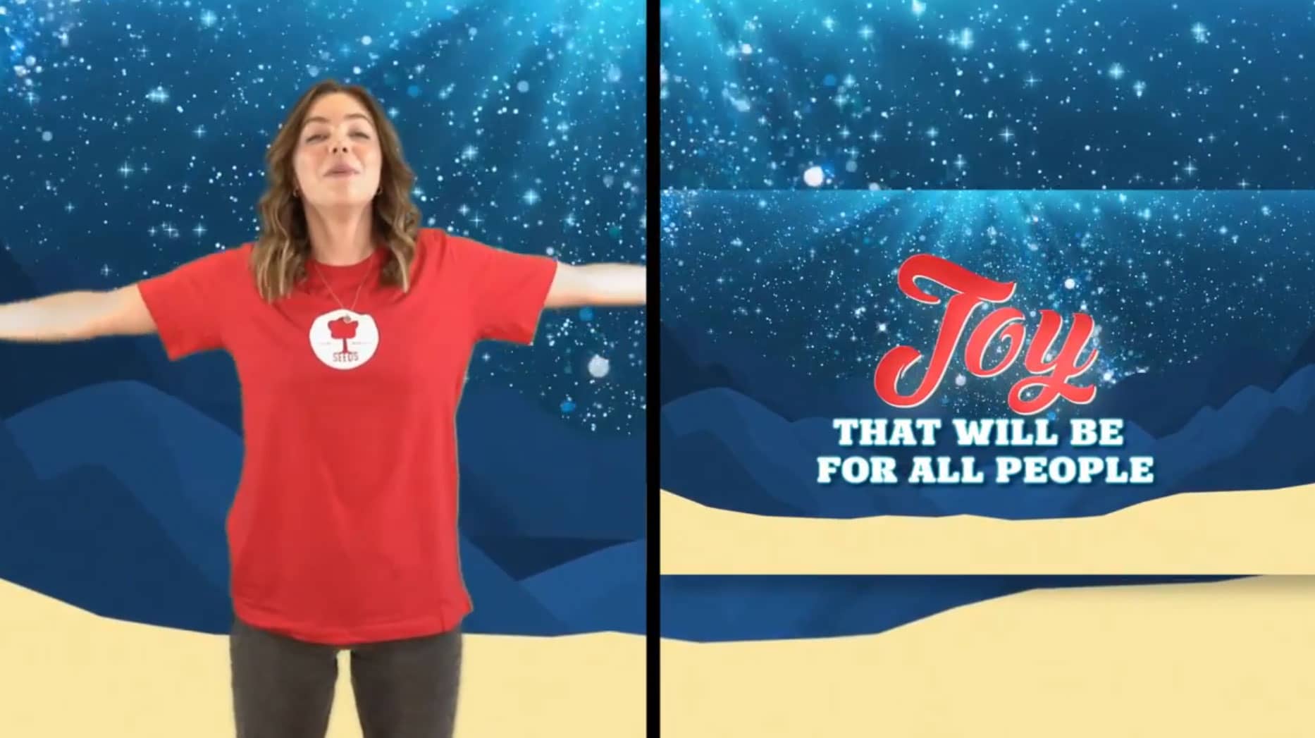 Joy Split Screen with Hand Motions Christmas Worship Video For Kids