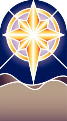 Nativity Star Stained Glass Clipart