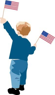 Little Boy with Flags