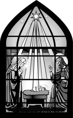 Christ's Birth through Window