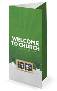 Spring Forward Green Church Trifold Bulletin