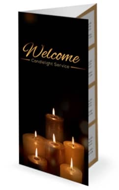 Candlelight Service Religious Trifold Church Bulletin