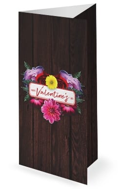 Valentine's Day Floral Church Trifold Bulletin Template