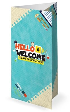 Back To School Kids Church Trifold Bulletin Cover