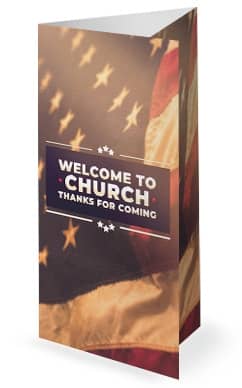 American Flag Memorial Day Service Trifold Bulletin