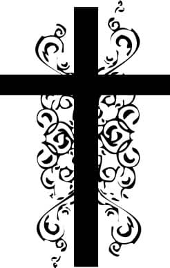 Black and White Christian Cross Clipart