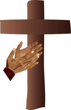 Cross with Hands Clipart