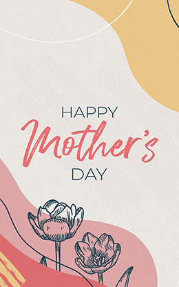Happy Mother's Day Floral Shapes: Bifold Bulletin Cover