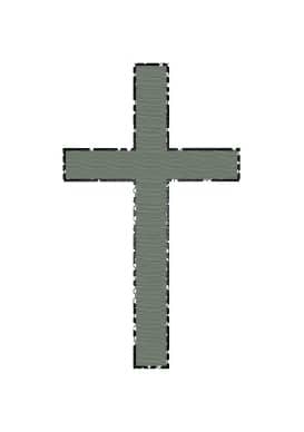 Green Cross with Outline