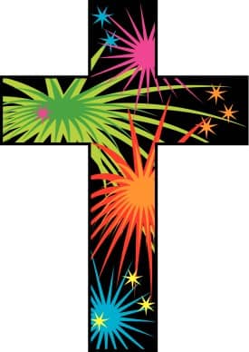 Cross with Fireworks