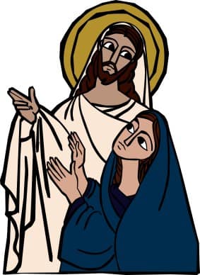 Jesus Shows the Marks in His Hands to Mary