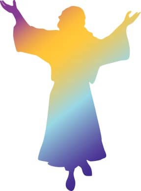 Rainbow Silhouette Jesus