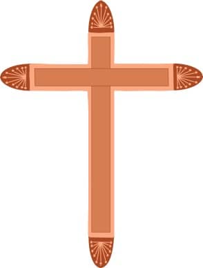 Cross with Fan Decorations