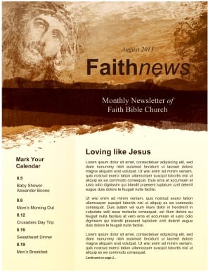 Jesus Image Newsletter Template
