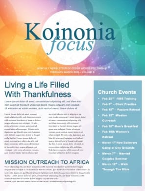 Colors and Particles Church Newsletter