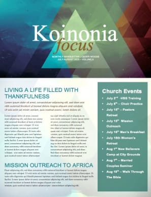 Spring Triangle Prisms Ministry Newsletter