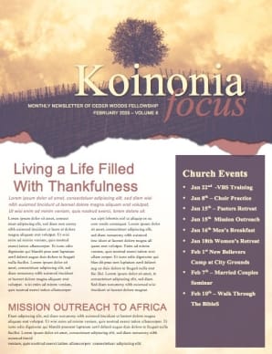Vine and Branches Religious Newsletter