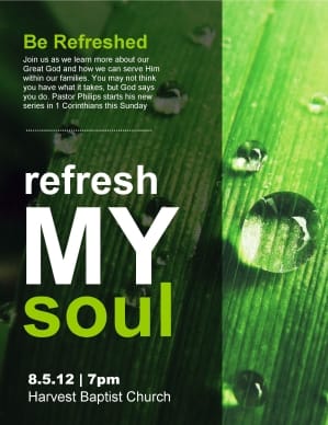 Refresh My Soul Church Flyer Template