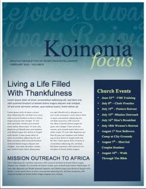 Rejoice in the Lord Ministry Newsletter