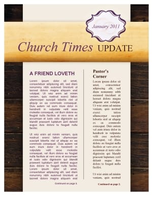 Marriage Church Newsletter Template