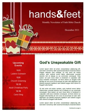 Christmas Gifts Newsletter Template