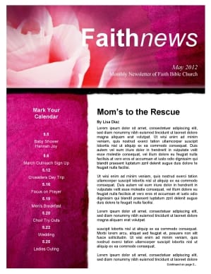 Mother's Day Church Newsletter Template