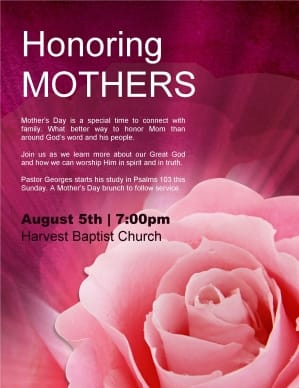 Honoring Mothers Flyer