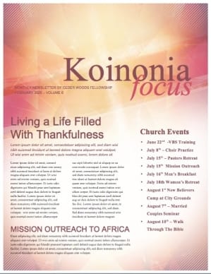Season of Lent Religious Newsletter