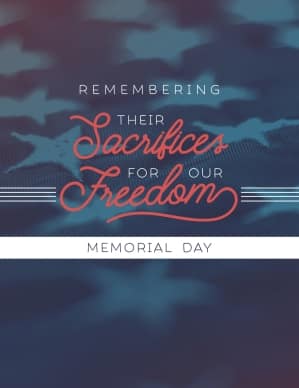 Remembering Their Sacrifices Memorial Day Church Flyer