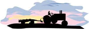 Harvesting Tractor Silhouette