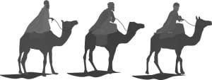 Three Camels Bearing Wisemen