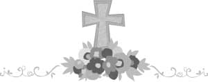 Grayscale Cross with Flowers Page Accent