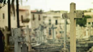 Cross Grave Marker Religious Stock Photo