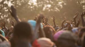Outdoor Praise and Worship Christian Stock Photo